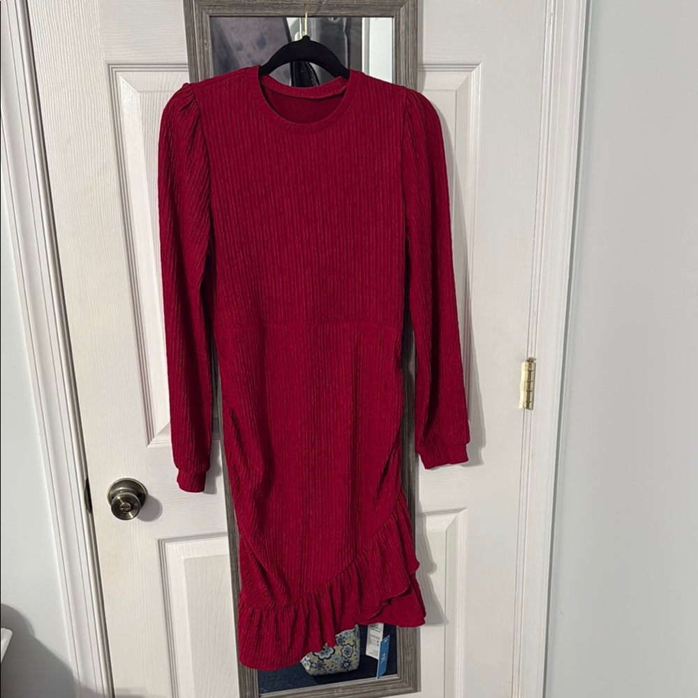 Cupshe Burgundy ruffled ruched mini dress